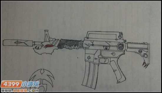 生死狙击玩家手绘 M4A1毒眼 