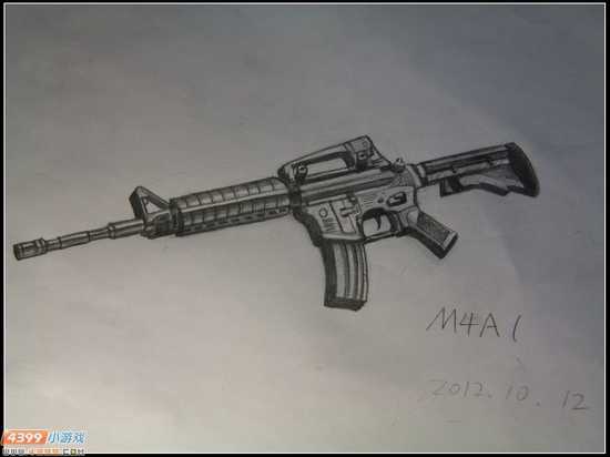 生死狙击玩家手绘 精美的M4A1