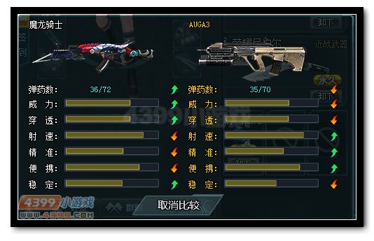 生死狙击魔龙骑士和AUGA3武器对比