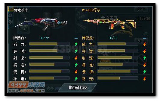 生死狙击魔龙骑士与M14EBR悟空武器对比