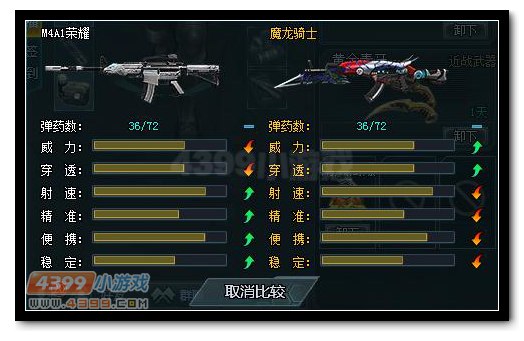 生死狙击魔龙骑士与M4A1荣耀武器对比