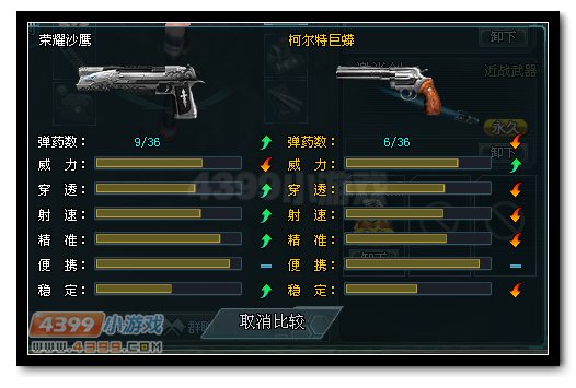 生死狙击荣耀沙鹰与柯尔特巨蟒武器对比
