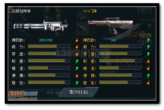 生死狙击白银加特林与G11门神武器对比