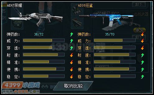 生死狙击AK47荣耀与AD16狂鲨武器对比