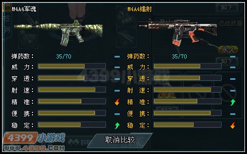 M4A4军魂与M4A4镭射武器对比
