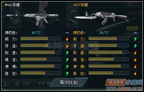 生死狙击M4A1荣耀和AK47荣耀武器对比