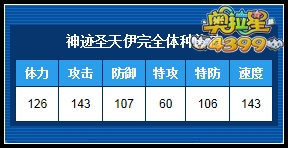 奥拉星神迹圣天伊完全体种族值解析