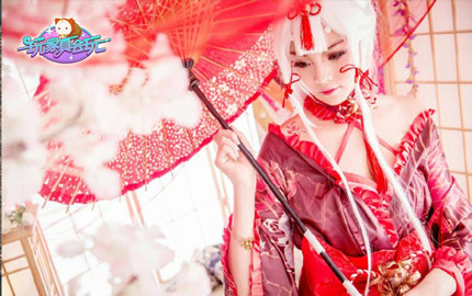 奇迹暖暖玩家COS鬼姬彼岸花 鲜红的华丽冥花