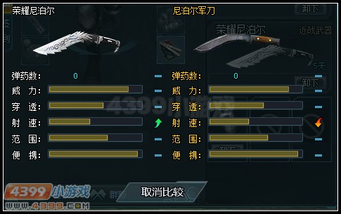 生死狙击荣耀尼泊尔个尼泊尔军刀武器对比