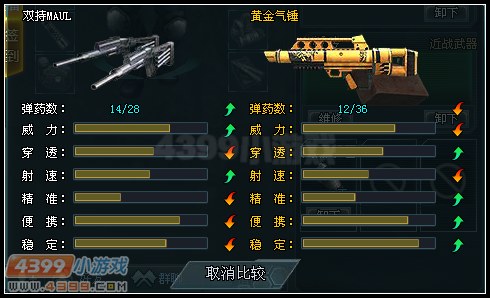 生死狙击黄金气锤和双持MAUL的对比