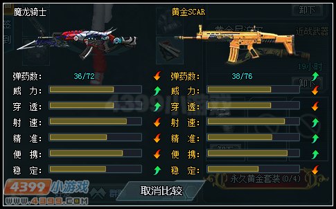 生死狙击黄金scar和魔龙骑士对比