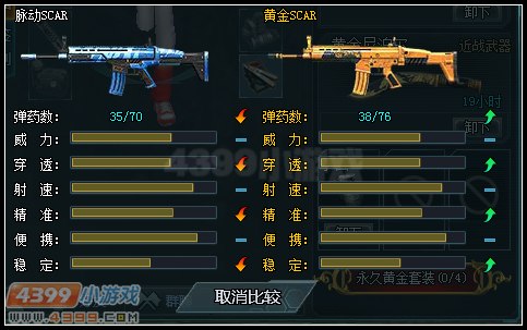 生死狙击黄金scar和脉动scar对比