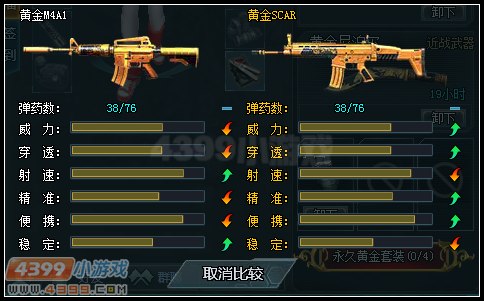 生死狙击黄金scar和黄金M4A1对比