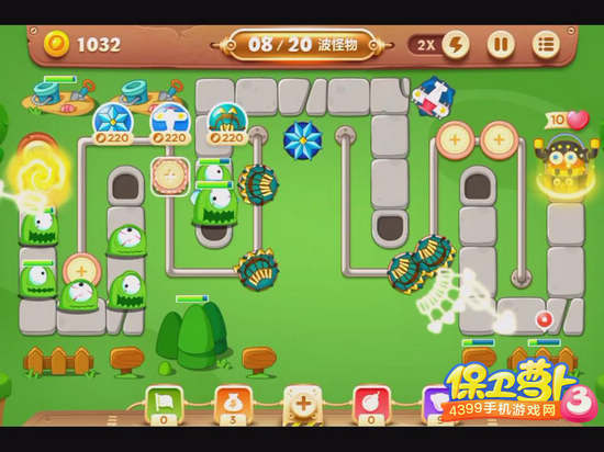 保卫萝卜3公园52关攻略