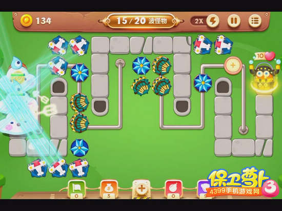 保卫萝卜3公园52关攻略