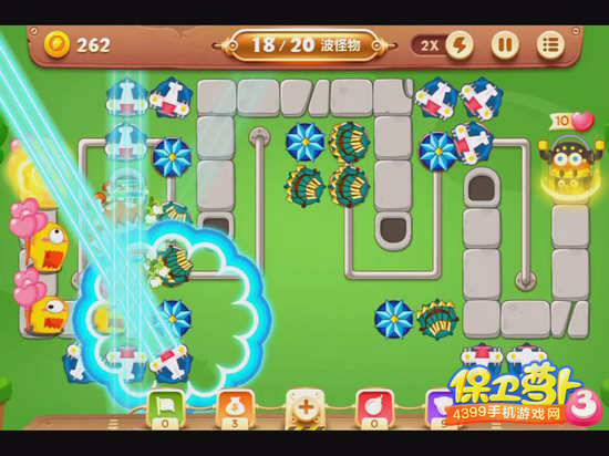 保卫萝卜3公园52关攻略