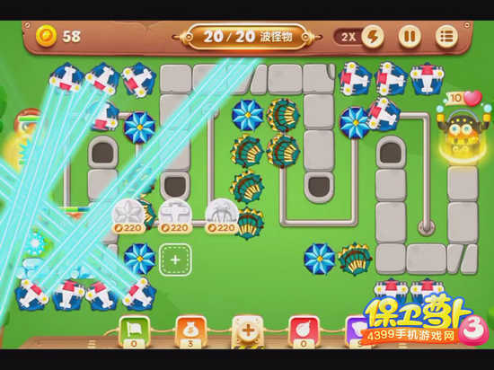 保卫萝卜3公园52关攻略
