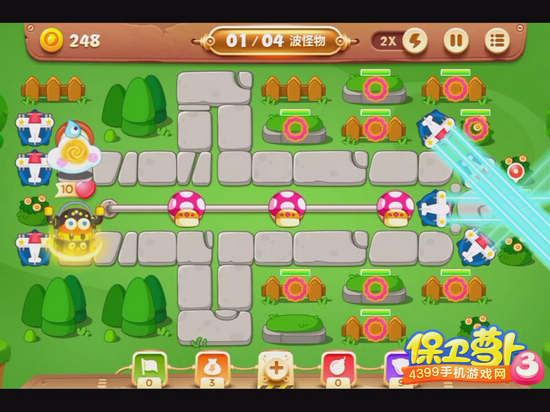 保卫萝卜3公园第55关攻略 