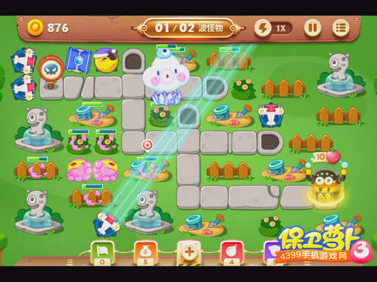 保卫萝卜3公园58关金萝卜攻略