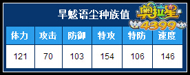 奥拉星旱魃语尘种族值