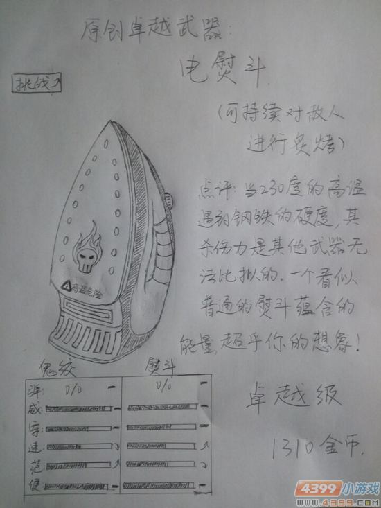 生死狙击玩家手绘自创电熨斗