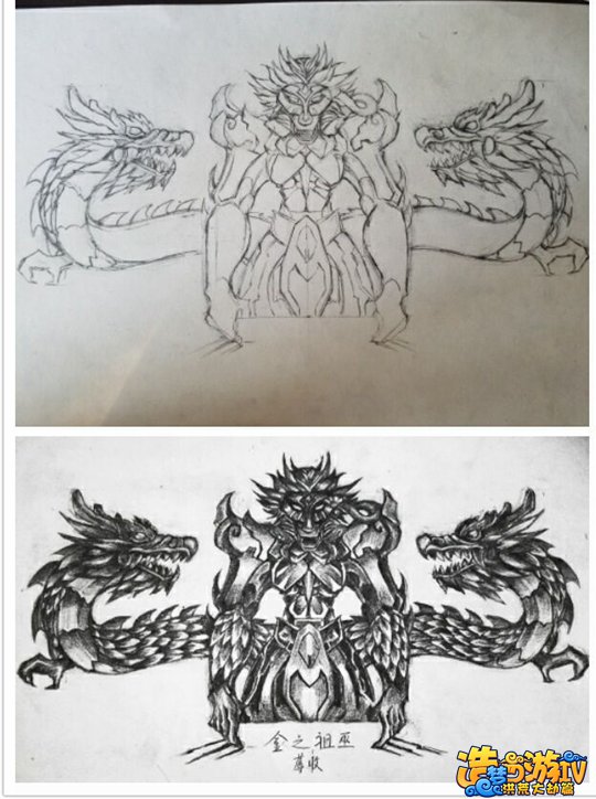 洪荒大劫篇手绘金之祖巫过程-4399荒钰