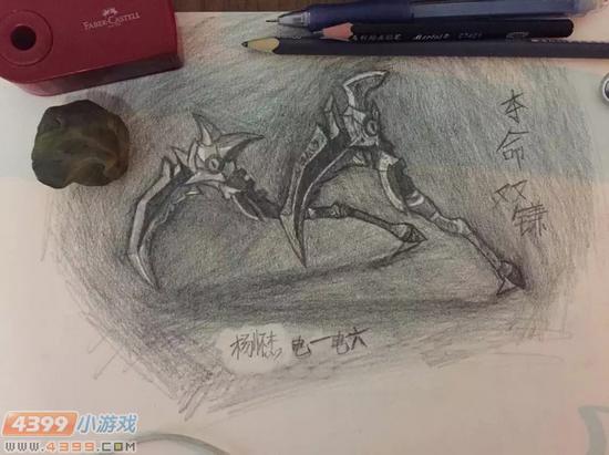 生死狙击玩家手绘-炫酷夺命双镰