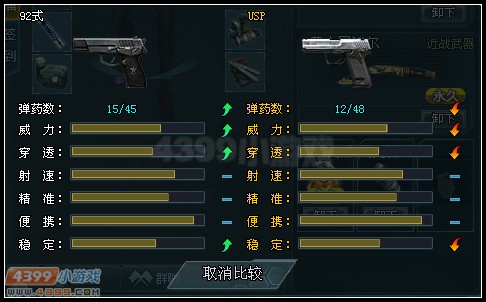 生死狙击92式和USP对比
