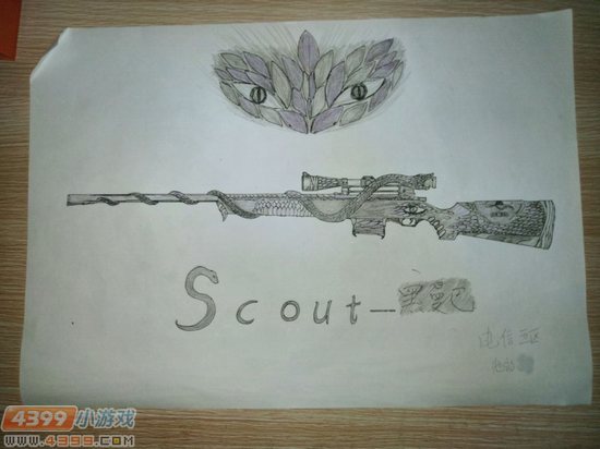 生死狙击玩家手绘-Scout黑曼巴