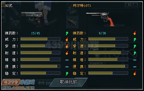 生死狙击92式和柯尔特1873对比