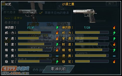 生死狙击92式和沙漠之鹰对比