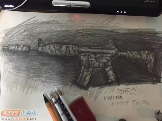 生死狙击玩家手绘-炫酷M4A4军魂