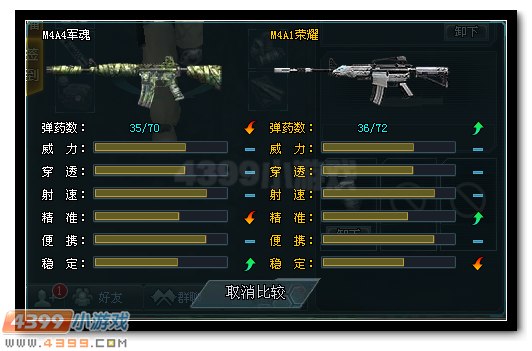 生死狙击M4A4军魂和M4A1荣耀的对比