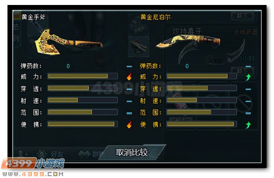 生死狙击黄金手斧和黄金尼泊尔武器对比
