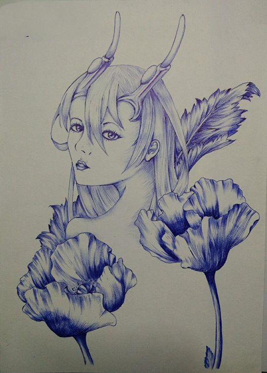 洪荒大劫篇圆珠笔画·小白龙-4399雀吟