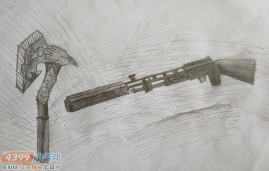 生死狙击玩家手绘-斧和枪