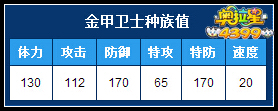奥拉星金甲卫士种族值
