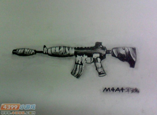 生死狙击玩家手绘-炫酷的M4A4军魂
