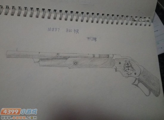 生死狙击玩家手绘-精致M1887秘银