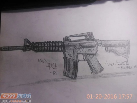 生死狙击玩家手绘-帅气M4A1