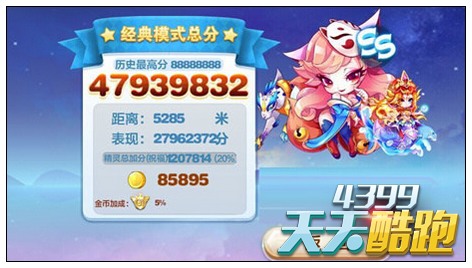 天天酷跑觉醒飞天云豹单人模式得分测评
