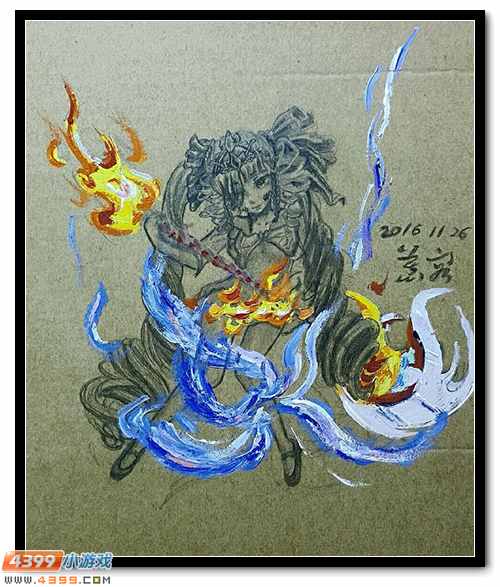 卡布手绘—焚天战魂女神进化