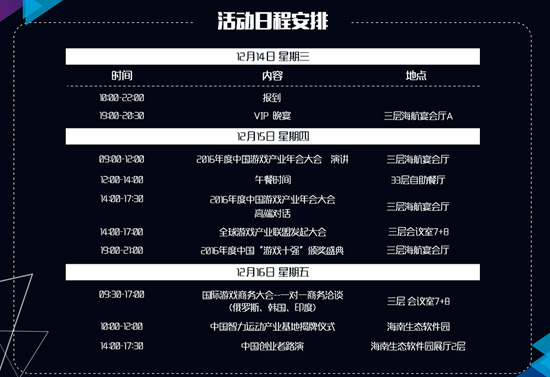 2016产业年会活动日程安排