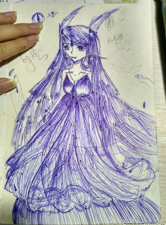洪荒大劫篇圆珠笔画·女版水漓鼠-4399叶子琪·忆