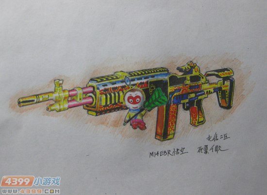 生死狙击玩家手绘-M14BER悟空