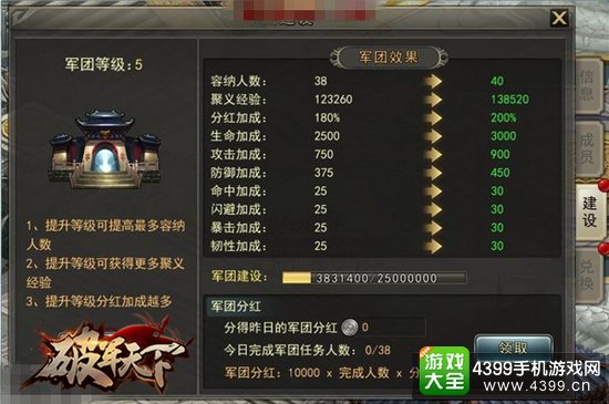破军天下军团系统