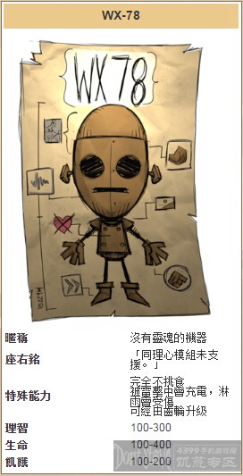 饥荒手机版机器人wx-78怎