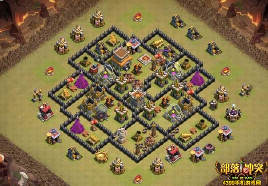 部落冲突8本最强布阵2017 COC8本护资源神阵推荐