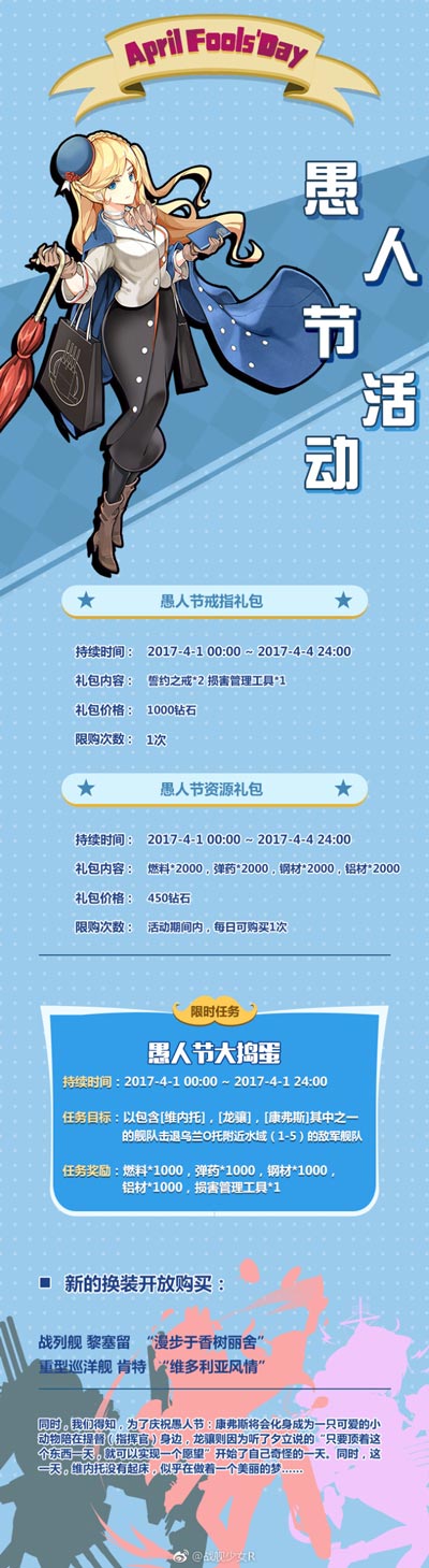 战舰少女r愚人节活动