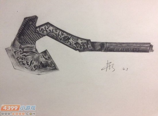 生死狙击玩家手绘-黄金手斧